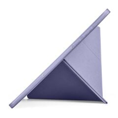 Galaxy Tab S11 2025 11'' uyumlu Kılıf Kalem Bölmeli Tri Folding Standlı Arkası Silikon Kapak Levander Gray