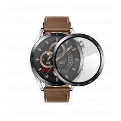 Huawei Watch GT 3 46 mm uyumlu Ekran Koruyucu 3D Tam Kapatan Kavisli PPMA Nano Cam Tam Uyumlu