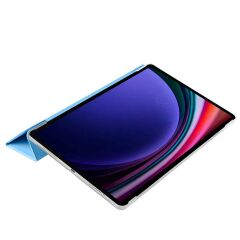 Galaxy Tab S9 FE+ Plus Kapaklı Kılıf Standlı Flip Smart Akıllı Kapak Uyku Modlu Tablet Kılıfı Mavi