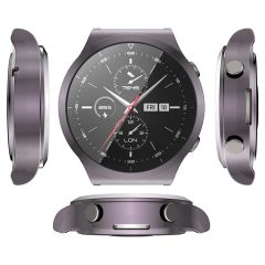 Huawei GT 2 Pro Ekran Koruyucu Kasa Koruma Full Body Gard Tüm Gövde Koruyucu Tam Koruma 360 ° Gri
