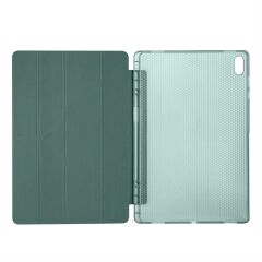 Galaxy Tab S11 Ultra 2025 14.6'' uyumlu Kılıf Kalem Bölmeli Tri Folding Standlı Arkası Silikon Kapak Koyu Yeşil