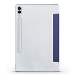 Galaxy Tab S9 FE+ Plus Kapaklı Kılıf Standlı Flip Smart Akıllı Kapak Uyku Modlu Tablet Kılıfı Lacivert