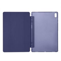 Galaxy Tab S11 Ultra 2025 14.6'' uyumlu Kılıf Kalem Bölmeli Tri Folding Standlı Arkası Silikon Kapak Lacivert