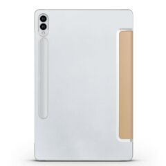 Galaxy Tab S9 FE+ Plus Kapaklı Kılıf Standlı Flip Smart Akıllı Kapak Uyku Modlu Tablet Kılıfı Gold