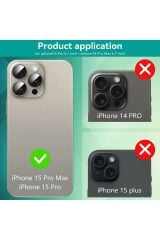 iPhone 15 Pro & iPhone 15 Pro Max Uyumlu Premium Safir Kamera Lens Koruyucu Tam Koruma Temperli Cam Mavi