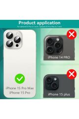 iPhone 15 Pro & iPhone 15 Pro Max Uyumlu Premium Safir Kamera Lens Koruyucu Tam Koruma Temperli Cam Mavi