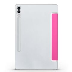 Galaxy Tab S9 FE+ Plus Kapaklı Kılıf Standlı Flip Smart Akıllı Kapak Uyku Modlu Tablet Kılıfı Pembe
