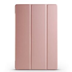Galaxy Tab S9 FE+ Plus Kapaklı Kılıf Standlı Flip Smart Akıllı Kapak Uyku Modlu Tablet Kılıfı Rose Gold