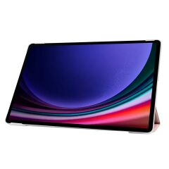 Galaxy Tab S9 FE+ Plus Kapaklı Kılıf Standlı Flip Smart Akıllı Kapak Uyku Modlu Tablet Kılıfı Rose Gold