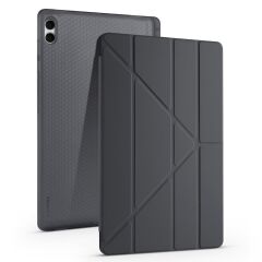 Galaxy Tab S11 Ultra 2025 14.6'' uyumlu Kılıf Kalem Bölmeli Tri Folding Standlı Arkası Silikon Kapak Siyah