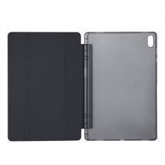Galaxy Tab S11 Ultra 2025 14.6'' uyumlu Kılıf Kalem Bölmeli Tri Folding Standlı Arkası Silikon Kapak Siyah