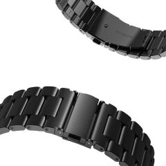 Amazfit Bip U Pro 40 mm Uyumlu Metal Kordon Premium Paslanmaz Çelik Kayış Baklalı Model Siyah