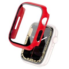Apple Watch 9 41 mm uyumlu Ekran Koruyucu Kasa Koruma Full Body Gard Tüm Gövde Koruyucu Tam Koruma Kırmızı