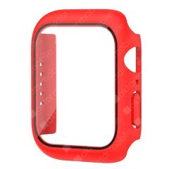 Apple Watch 9 41 mm uyumlu Ekran Koruyucu Kasa Koruma Full Body Gard Tüm Gövde Koruyucu Tam Koruma Kırmızı
