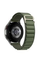 Samsung Gear S3 uyumlu Kordon Alpine Loop Kumaş Örgü Kayış Yeşil
