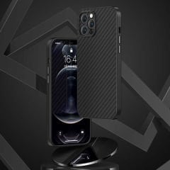 Apple iPhone 12 Pro Max Kılıf Karbon Fiber Benks Hybrid Kevlar Kapak