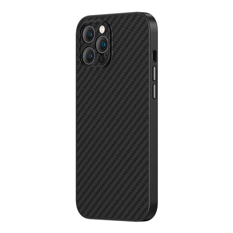 Apple iPhone 12 Pro Max Kılıf Karbon Fiber Benks Hybrid Kevlar Kapak Siyah