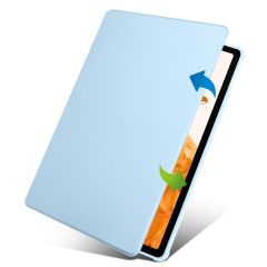Galaxy Tab S10+ Plus 12.4'' SM-X820 uyumlu Kılıf Kalem Bölmeli Dönebilen Yatay Dikey Standlı Kapaklı Mavi