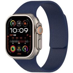 Apple Watch Ultra / Ultra 2 49 mm Uyumlu Magnetik Silikon Kordon Deri Görünümlü Mıknatıslı Kayış