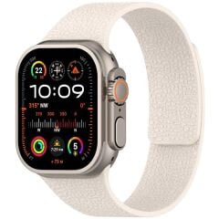 Apple Watch Ultra / Ultra 2 49 mm Uyumlu Magnetik Silikon Kordon Deri Görünümlü Mıknatıslı Kayış