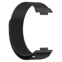 Huawei Watch Fit 2 Hasır Metal Kordon Tam Uyumlu Pim Tasarımı Mıknatıslı Tel Örgü Kayış Pembe