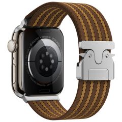 Apple Watch 7 8 9 45 mm Uyumlu Naylon Dokuma Kumaş Kordon Premium Kayış Kilitli Mekanik Toka