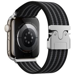 Apple Watch 7 8 9 45 mm Uyumlu Naylon Dokuma Kumaş Kordon Premium Kayış Kilitli Mekanik Toka