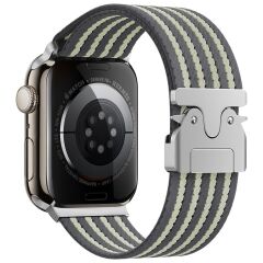 Apple Watch 7 8 9 45 mm Uyumlu Naylon Dokuma Kumaş Kordon Premium Kayış Kilitli Mekanik Toka