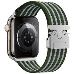 Apple Watch 7 8 9 45 mm Uyumlu Naylon Dokuma Kumaş Kordon Premium Kayış Kilitli Mekanik Toka