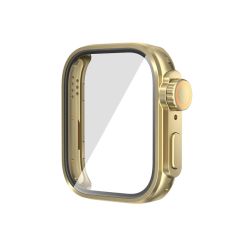 Huawei Watch Fit 3 uyumlu Apple Watch Ultra Kasa Dönüştürücü & Ekran Koruyucu Tam Koruma Gold