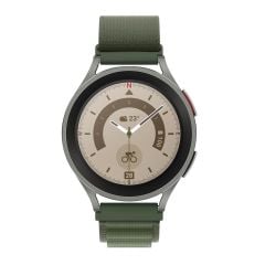 Samsung Galaxy Watch 42 mm uyumlu Kordon Alpine Loop Kumaş Örgü Kayış Yeşil