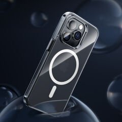 Apple iPhone 14 Pro Max Kılıf Wireless Şarj Destekli Benks Yeni Magnetik Crystal PC Kapak