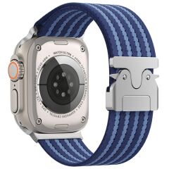 Apple Watch Ultra / Ultra 2 49 mm Uyumlu Naylon Dokuma Kumaş Kordon Premium Kayış Kilitli Toka Kahverengi
