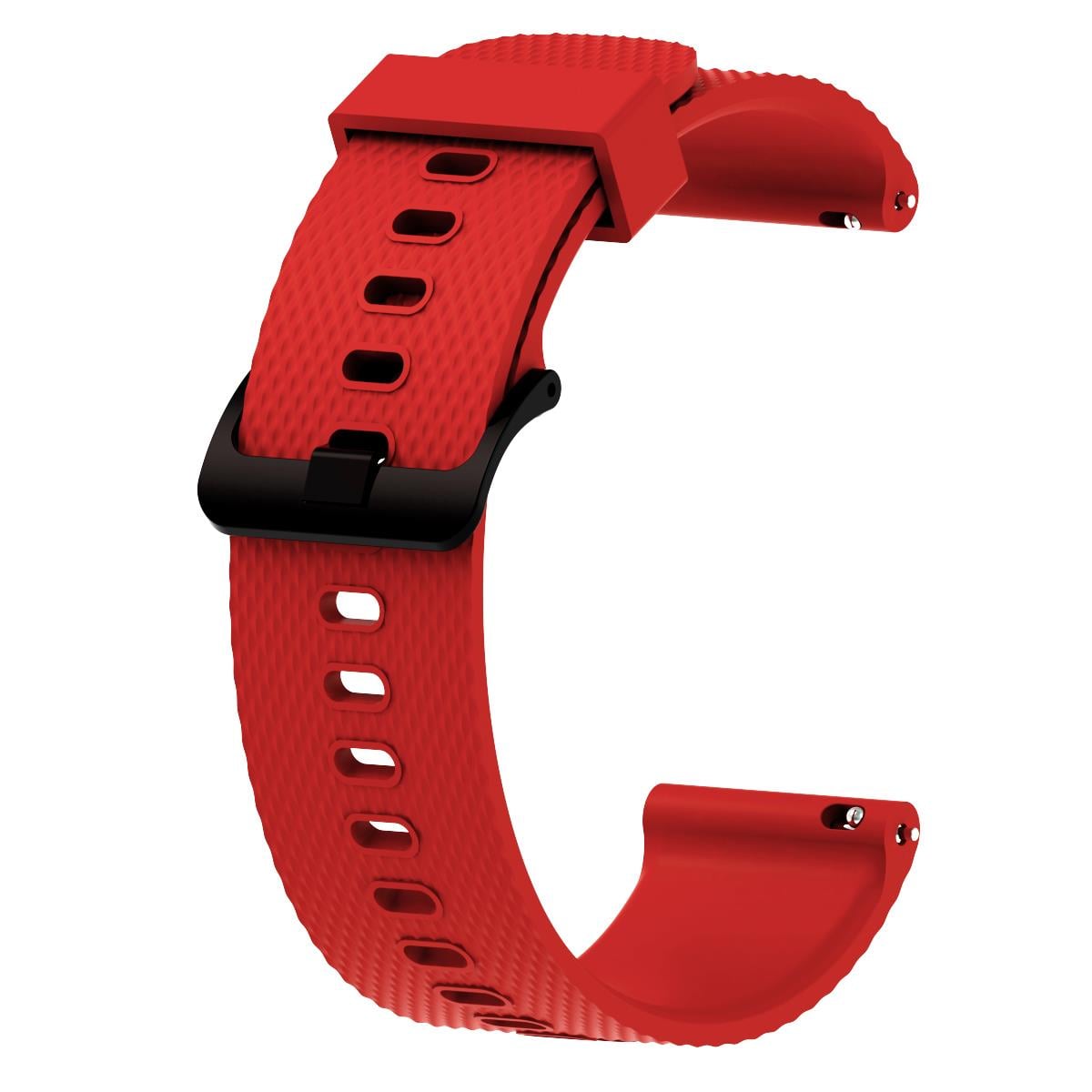 Amazfit GTR 42 mm Uyumlu Silikon Kordon Tırtıklı Tasarım Premium Spor Kayış Kırmızı