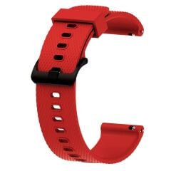 Amazfit GTR 42 mm Uyumlu Silikon Kordon Tırtıklı Tasarım Premium Spor Kayış Kırmızı