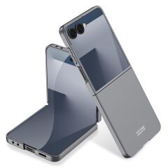 Galaxy Z Flip 7 uyumlu Kılıf Kamera Korumalı Premium Kapak Mat Tasarım İnce Yapılı Gri