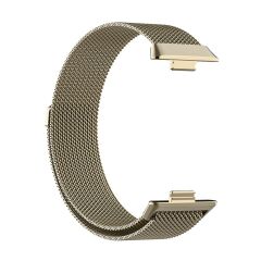 Huawei Watch Fit 3 uyumlu Mıknatıslı Hasır Metal Örgü Kordon Özel Pim Tasarımı Milanese Kayış