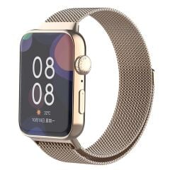 Huawei Watch Fit 3 uyumlu Mıknatıslı Hasır Metal Örgü Kordon Özel Pim Tasarımı Milanese Kayış