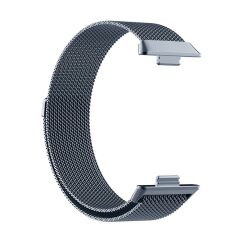 Huawei Watch Fit 3 uyumlu Mıknatıslı Hasır Metal Örgü Kordon Özel Pim Tasarımı Milanese Kayış
