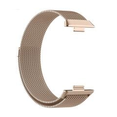 Huawei Watch Fit 3 uyumlu Mıknatıslı Hasır Metal Örgü Kordon Özel Pim Tasarımı Milanese Kayış