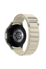 Amazfit GTS 4 Mini uyumlu Kordon Alpine Loop Kumaş Örgü Kayış Krem