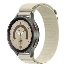 Amazfit GTS 4 Mini uyumlu Kordon Alpine Loop Kumaş Örgü Kayış Krem
