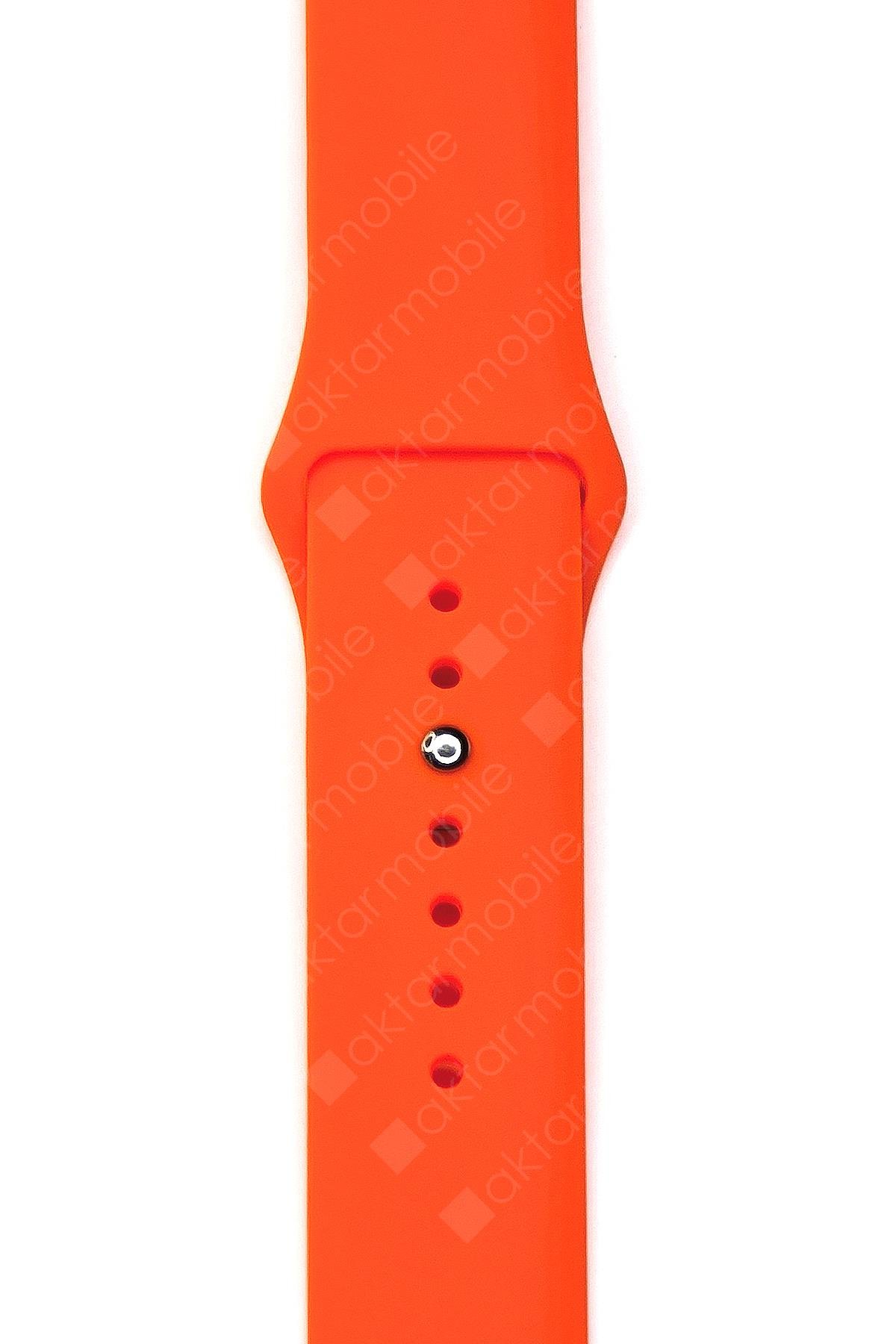 Amazfit GTR 2 47 mm Uyumlu Silikon Kordon Premium Spor Kayış Jel Silikon Spor Kordon Turuncu