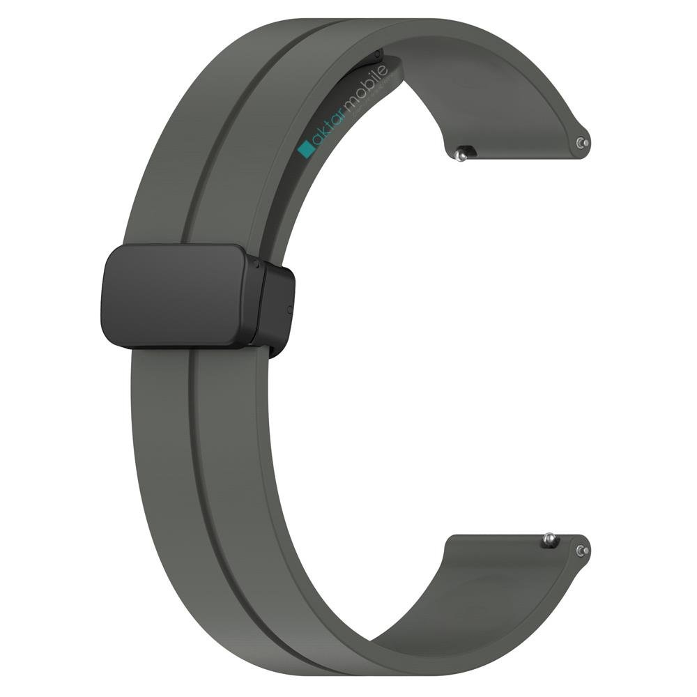 Redmi Watch 3 Active uyumlu Silikon Kordon Magnetik D Tokalı Spor Kayış Mıknatıslı Toka Füme