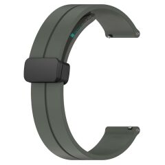 Redmi Watch 3 Active uyumlu Silikon Kordon Magnetik D Tokalı Spor Kayış Mıknatıslı Toka Füme