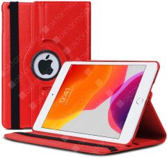 Apple iPad 9. Nesil 2021 10.2'' inc Kılıf 360° Dönebilen Akıllı Kapak Standlı Kılıf Smart Uyku Modlu Kırmızı