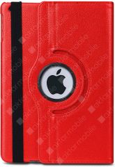 Apple iPad 9. Nesil 2021 10.2'' inc Kılıf 360° Dönebilen Akıllı Kapak Standlı Kılıf Smart Uyku Modlu Kırmızı