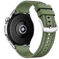 Huawei Watch GT 5 Pro GT 5 46 mm Uyumlu Dokuma & Silikon Kordon Dikişli Örgü Kayış Metal Toka