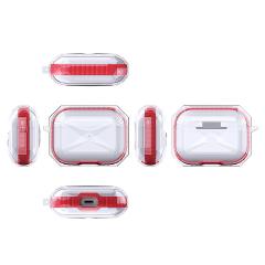 Airpods Pro Uyumlu Kılıf Silikon Kulaklık Kılıfı Renkli Çerçeveli Şeffaf Geometrik Tasarım
