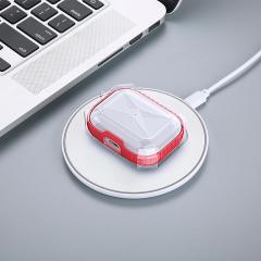 Airpods Pro Uyumlu Kılıf Silikon Kulaklık Kılıfı Renkli Çerçeveli Şeffaf Geometrik Tasarım